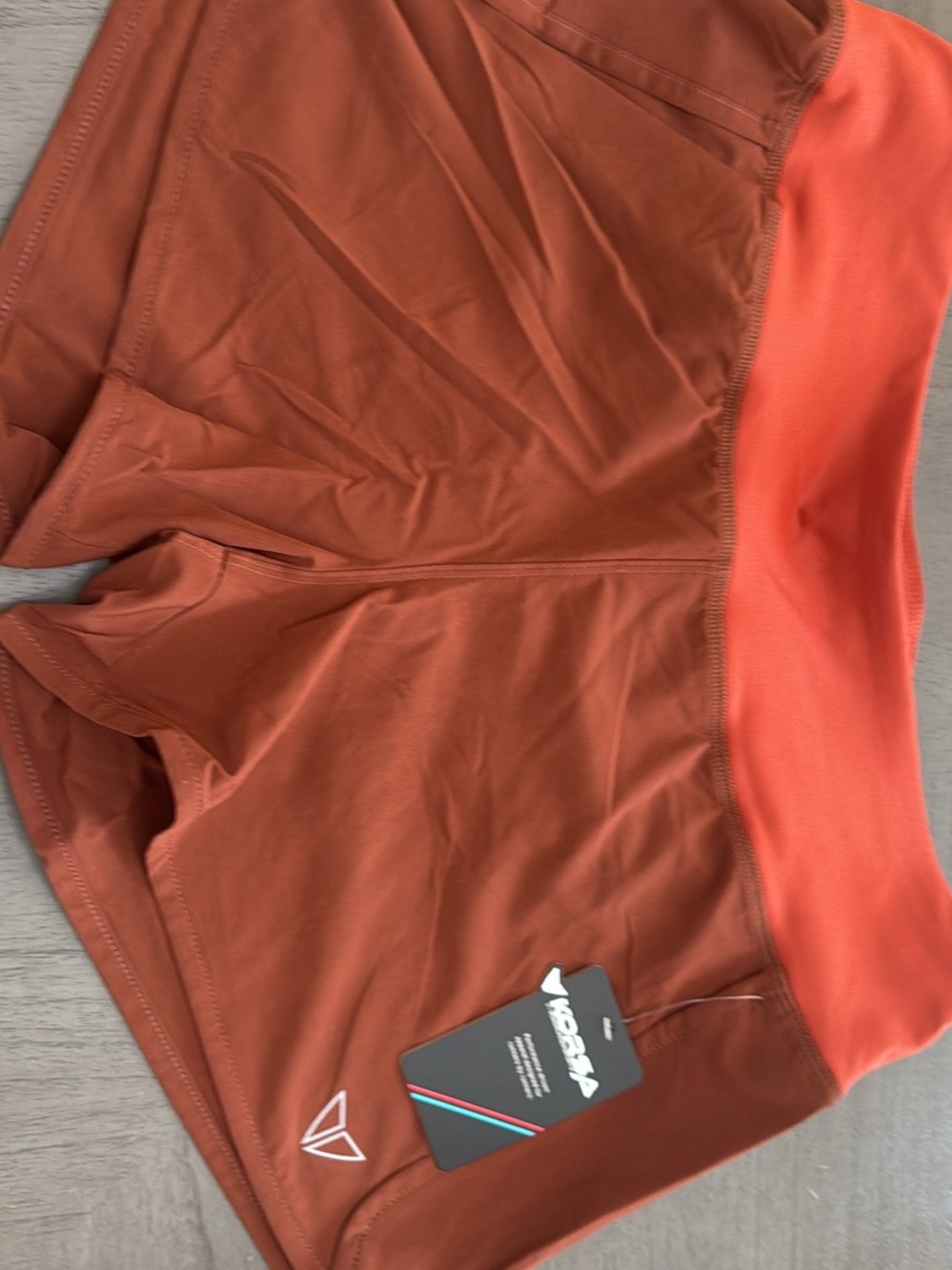 Michael Kors Women's Athletic Shorts in Rust with Coral Waistband